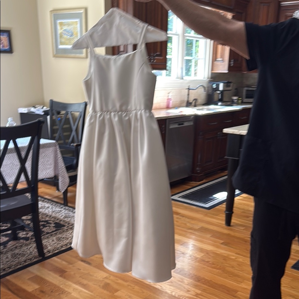 David's Bridal Ivory Satin Wedding Dress
